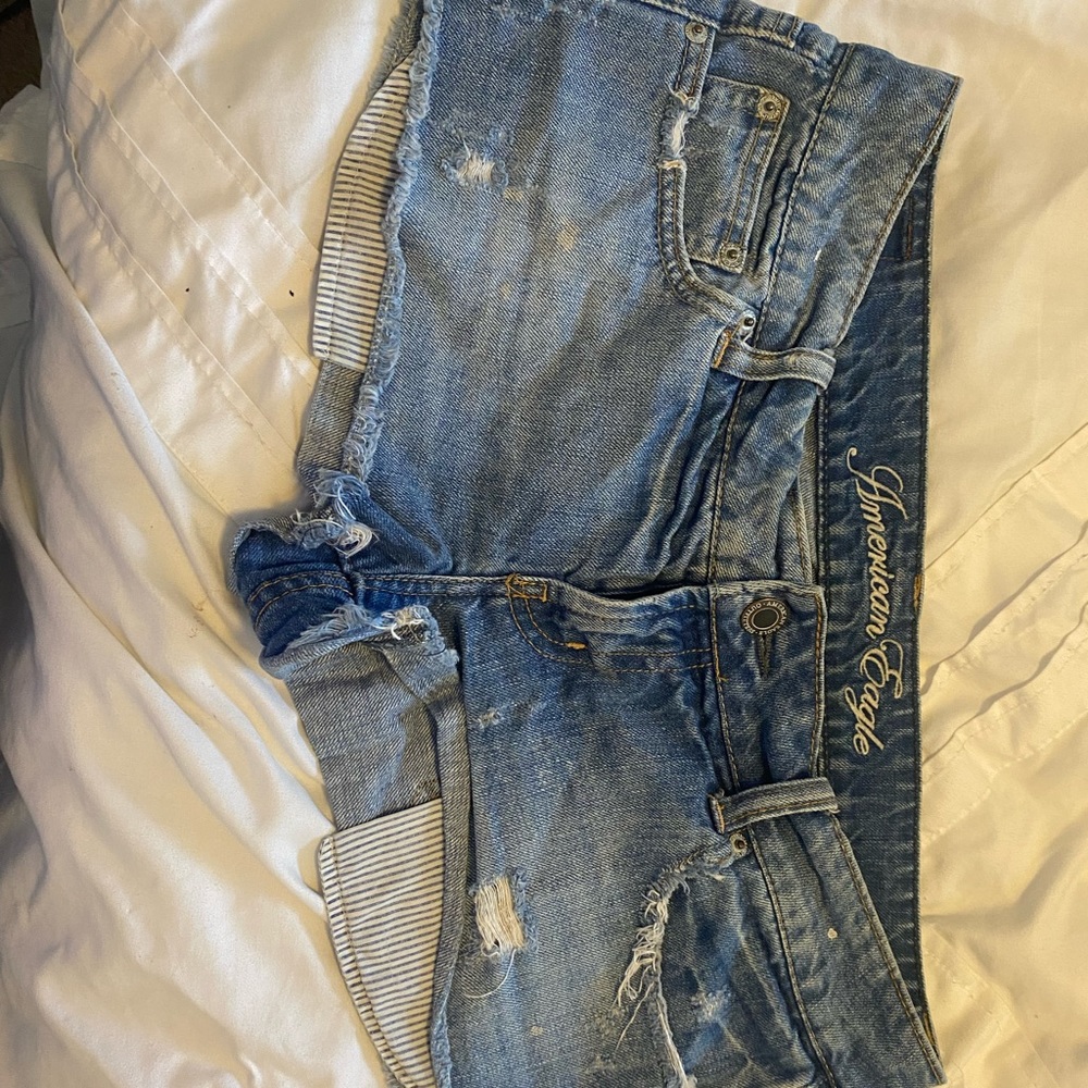 AW denim shorty shorts